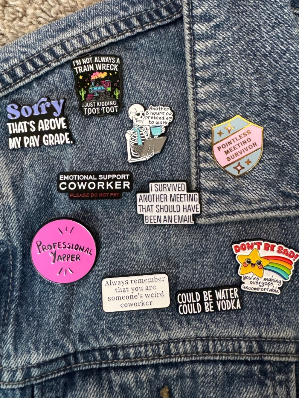 Worker / Coworker Banter Enamel Pin | Funny Office Humor Lapel Badge